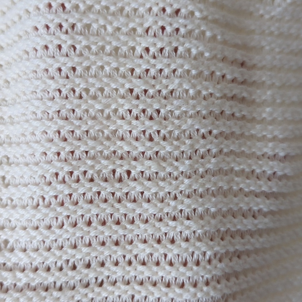 Everlane Women's Cream Crochet Knit Long Sweater Organic Pima Cotton Size Large - Picture 6 of 6